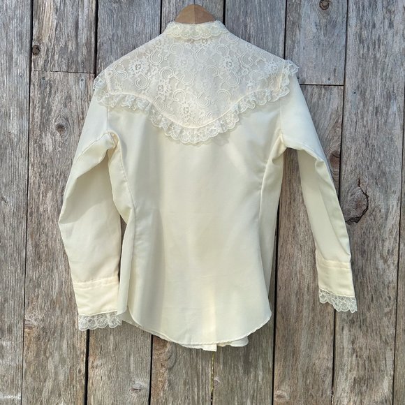 Vintage Western Cowboy Core Ivory Blouse - Picture 2 of 5